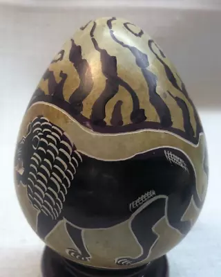 BEAUTIFUL Stone JUNGLE Theme-LION-Collector Egg-LARGE! • $5