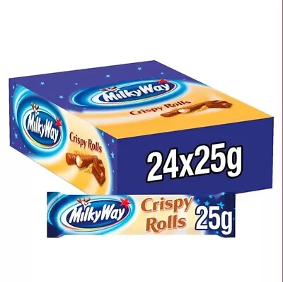 PROMOTION 24 X Milky Way Crispy Rolls Chocolate Bar 22.5g BBE MAY 2024 • £20