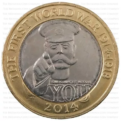 2014 £2 Coin Two Pounds Lord Kitchener First World War Circulated • £4.25