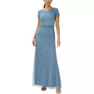 Adrianna Papell Womens Mesh Maxi Special Occasion Evening Dress Gown BHFO 8836 • $103.50