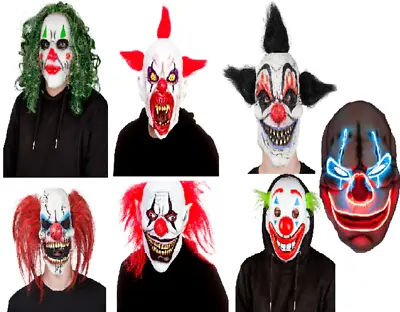 Halloween Clown Masks Adults Fancy Dress Scary Creepy Clowns Mens Ladies • $51.55