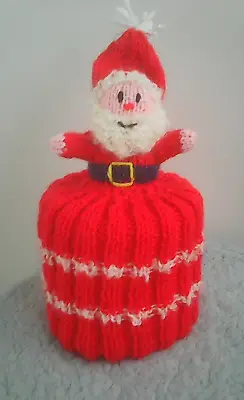 £8.99 • Buy Doll Hand Knit Toilet Roll Cover Retro Style Santa