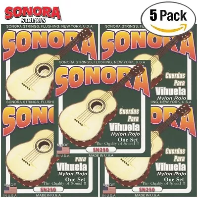 5-PACK Sonora SN250 Nylon Cuerdas Para Vihuela Strings - Made In USA • $42.99