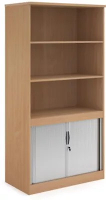 Systems Combination Unit With Tambour Doors And Open Top 2000mm High With 2 Shel • £639.12