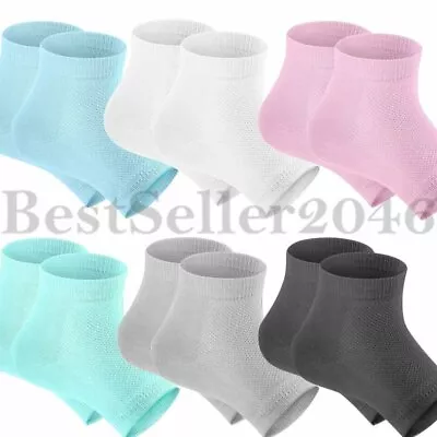 6 Pairs Moisturizing Gel Heel Socks Open Toe Socks For Dry Hard Cracked Heels • $16.99