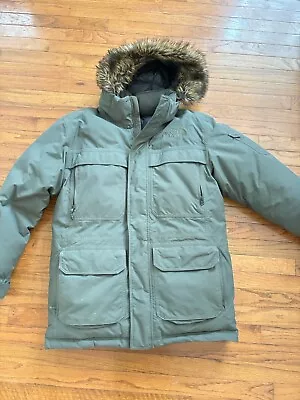 VERY RARE The North Face Mcmurdo Parka Jacket Goose Down 550 Large Fur Green • $150