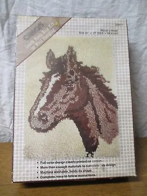 Vintage Caron 1978 Latch Hook Rug Kit Horse Head 20  X 27  NOS - Box 3065/1 • $18.74