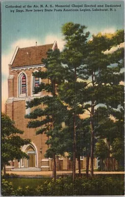 LAKEHURST NJ Postcard  Cathedral Of The Air M.A.C. Memorial Chapel  WWII Linen • $5.88
