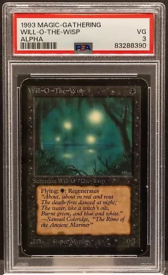 83288390 WILL O THE WISP 1993 Magic The Gathering Alpha PSA 3 • $350