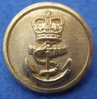 VINTAGE BRASS ROYAL NAVY TUNIC BUTTON ROPE CROWN ANCHOR. 23mm.     BB1-8 • £1.99