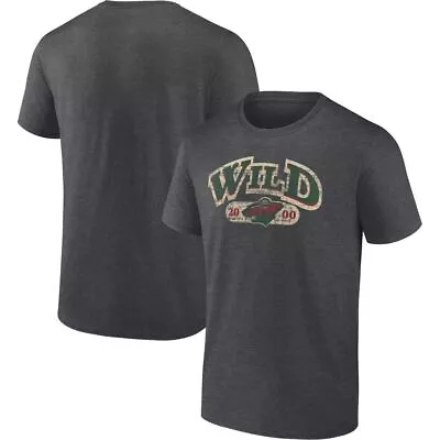 NHL Minnesota Wild Men's Short Sleeve Bi-blend T-shirt Charcoal Heather Size 2XL • $12.99
