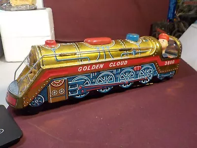 Vintage Metal Battery Operated Golden Cloud Train By Trade Mark Modern Toys • $9.99