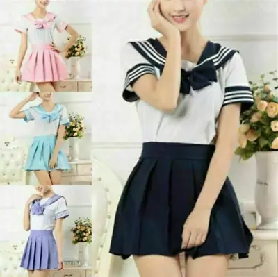 Japanese School Girls Dress Outfit Sailor Uniform Anime Cosplay Costume Suit New • £12.82