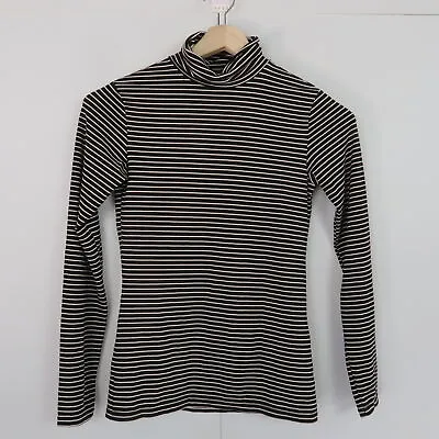 $19.97 • Buy Uniqlo Heattech Womens Thermal Top Size XS Black Striped Turtleneck Pullover