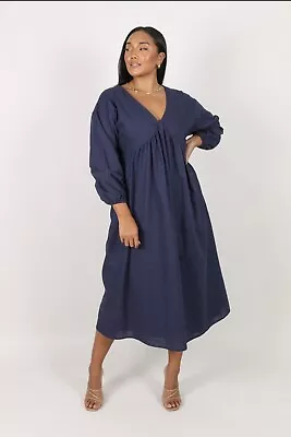 Fayt The Label Alessia Long Sleeve Maxi Dress Navy Size 12 • $40