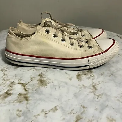 $10 • Buy Converse All Star Chuck Taylor Women's Size 9 Shoes Ivory Red Low Top Sneakers