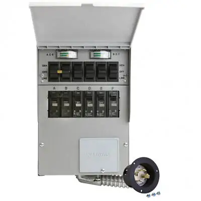 Reliance 306A 120-240-Volt 30-Amp 6-Circuit Pro/Tran Indoor Transfer Switch • $259.99