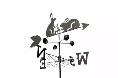 RABBITS Steel Weathervane With Ground Spike And Wall Fixing • £24.99