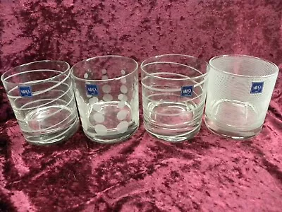 CHEERS 4 Double Old Fashioned Mikasa Crystal Barware NEW W/ STICKERS • $39.99