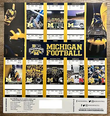 2022 Michigan Wolverines Football Collectible Ticket Stub Choose Any Home Game • $5.99