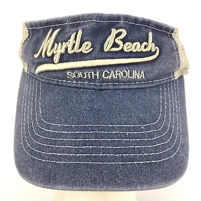 Myrtle Beach South Carolina Sun Visor Fish Script Snapback Golf Vacation Cap Hat • $14.99