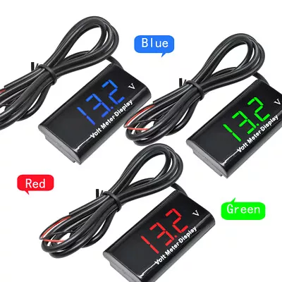 Digital LED Voltmeter 0.56  DC3-18V IPX6 Waterproof Volt Meter For Motorbike Car • £4.78