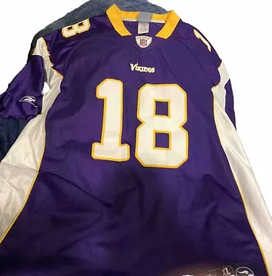 Reebok On Field Vikings Embroidered Sidney Rice NFL Jersey - Size XL Length +2 • $40