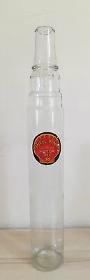 Vintage  Shell Penn Sae 30  Motor  Oil Glass Quart Bottle - Unusual Height • $100