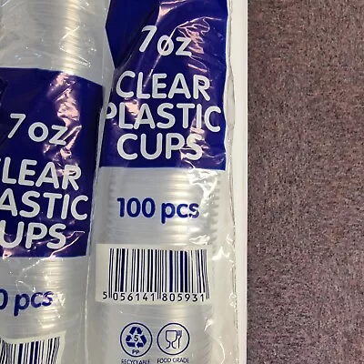 Clear Plastic Reusable Drinking Vending Glasses Cup For Wedding Catering 7 Oz • £13.50