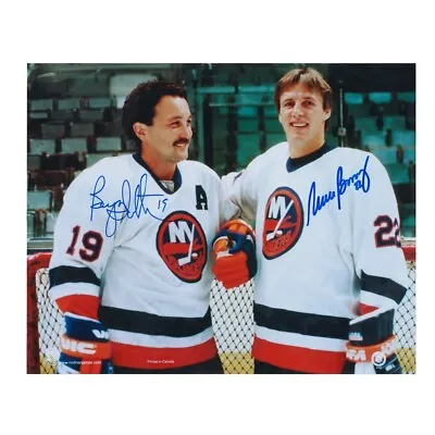 BRYAN TROTTIER & MIKE BOSSY Signed New York Islanders 16 X 20 Photo - 79151 • $239.99