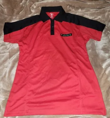 7 Eleven WOMENS Red Black Short Sleeves Employee Uniform Work Polo Shirt Medium • $14.99