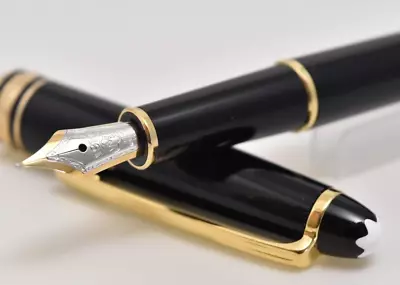 $240.52 • Buy [tested] Montblanc Meisterstuck 144 Black 14K Fountain Pen W/convertor And Box