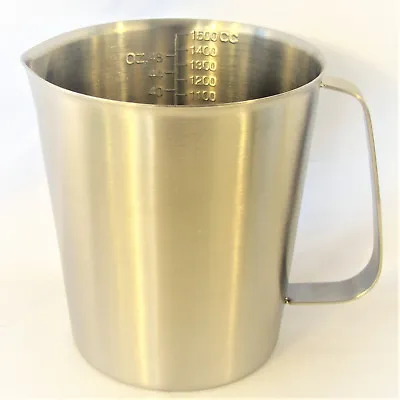 Stainless Steel Beaker Cup Mug 500-2000 Ml 16-64 Oz Lab Measuring Pitcher Handle • $21.49