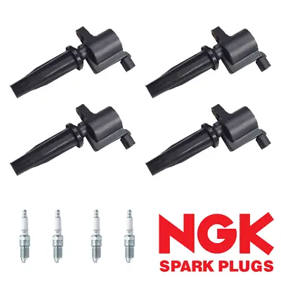 4 Ignition Coil & NGK Spark Plugs For 2004-2005 Mazda 3 2.0L I4 FD505 • $55.61