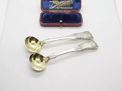 Pair Of Victorian Scottish Sterling Silver Queen's Pattern Spoons 1862 Edinburgh • £45