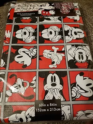 Disney Mickey Mouse Minnie PEVA FLANNELBACK Tablecloth 60X84  - New • $26.99