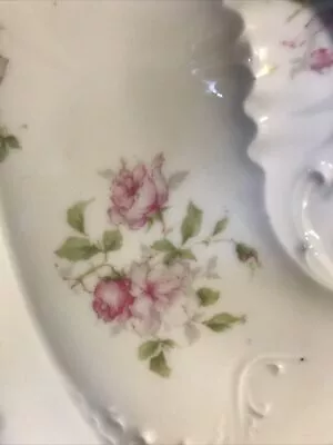 New Habsburg Austria China Oval Covered Caserole Pink Floral Design As Is • $9.99