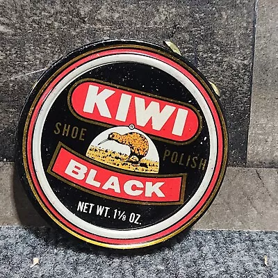 Vintage KIWI Black 1 1/4 Shoe Polish Tin (About Half Full) W/ Old Price Tag • $14.99