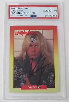 Vince Neil MOTLEY CRUE Signed Autograph Auto 1991 Brockum Rock Rookie Card 2 PSA • $74.99