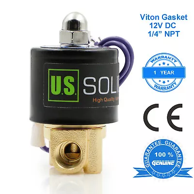 U.S. Solid Electric Solenoid Valve 1/4 Inch Brass 12V DC • $21.99