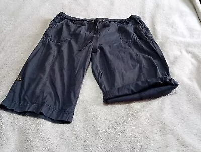 Ladies Elasticated Waist Black Shorts Size 14 George  • £2.30