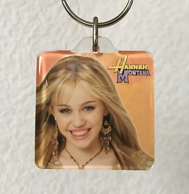 Vintage Keychain HANNAH MONTANA Key Ring Fob Miley Cyrus 2 Sided Graphic Disney • $11.97