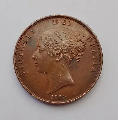 1854 Victoria Penny Coin - Young Head  • £65