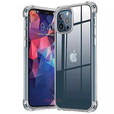 £3.95 • Buy CLEAR Shockproof Case For IPhone 14 Pro 12 13 PRO MAX MINI 11 XR XS 8 7 Silicone