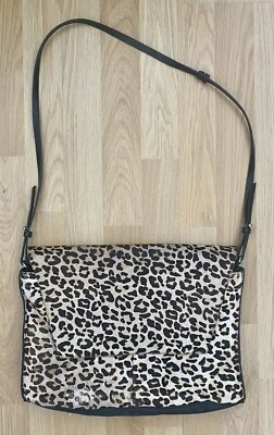 £15 • Buy Zara Leopard Print Cow Hide Leather Hair Crossbody Messenger Shoulder Bag