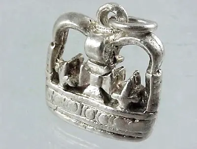 Vintage English Solid Sterling Silver CROWN Charm 5.0 Grams • $24.99
