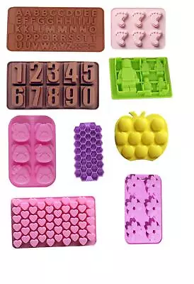 £4.50 • Buy Silicone Moulds Baking Wax Soap Hearts Flowers Food Shaped Animals
