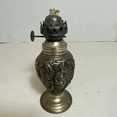 RESTORATION HARDWARE Miniature Pewter Oil Lamp Base Burner & Wick • $19.99