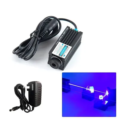 $84.24 • Buy Blue 450nm 1000mW Focusable Dot 1W Laser Module Engraving 25x60mm 12V Adapter