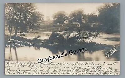 RPPC Wallkill River PHILLIPSBURG NY Middletown New York Real Photo Postcard • $14.99